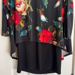 Frank Lyman Design Black Floral Blouse